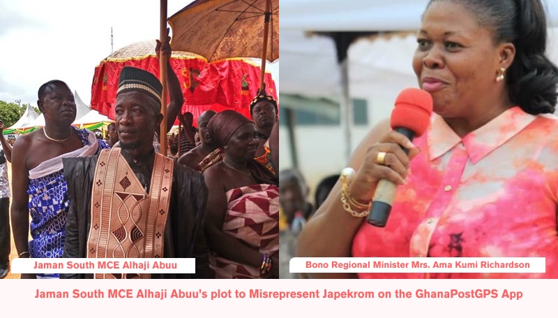Bono Regional Minister Mrs Ama Kumi Richardson and Alhaji Abuu Jaman South MCE