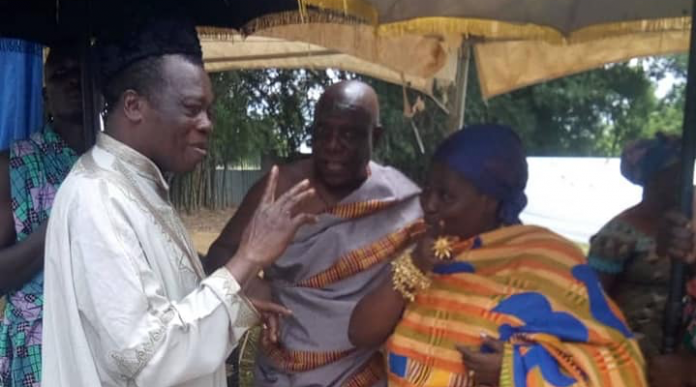 Okokyeredom Sakyi Ako II (Left) Nana Yaa Ansuaa (Far Right) of Drobo Traditional Council - Jaman North Okokyeredom Sakyi Ako II (Drobo Paramount Chief) (Left) Nana Yaa Ansuaa (Far Right)